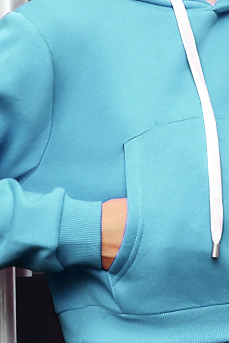 CWOHOL428_Lightweight Pullover Hoodie Cropped Sweatshirt