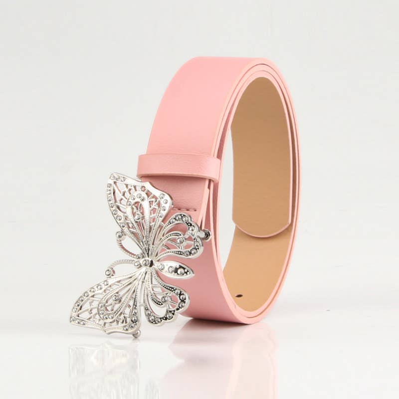 Fashionable butterfly rhinestone decorated belt