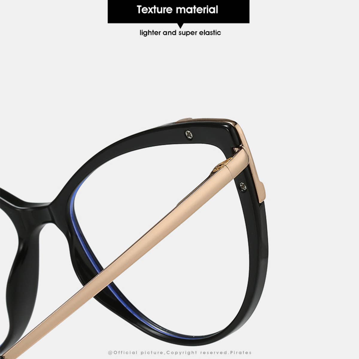 CAT-EYE TR FRAME TEMPLES BLUE LIGHT FLAT GLASSES_CWASG0275