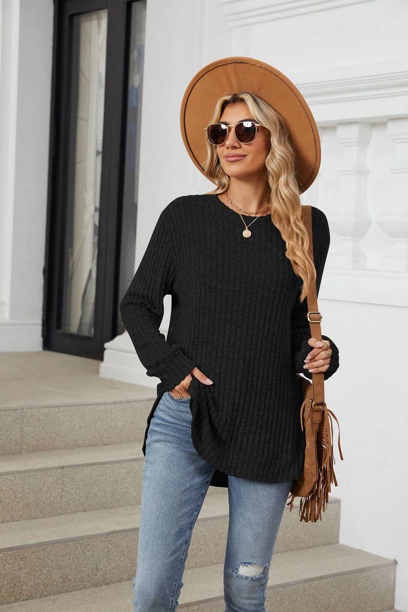 CWTBLL3744_AUTUMN AND WINTER COLLAR CASUAL TOPS