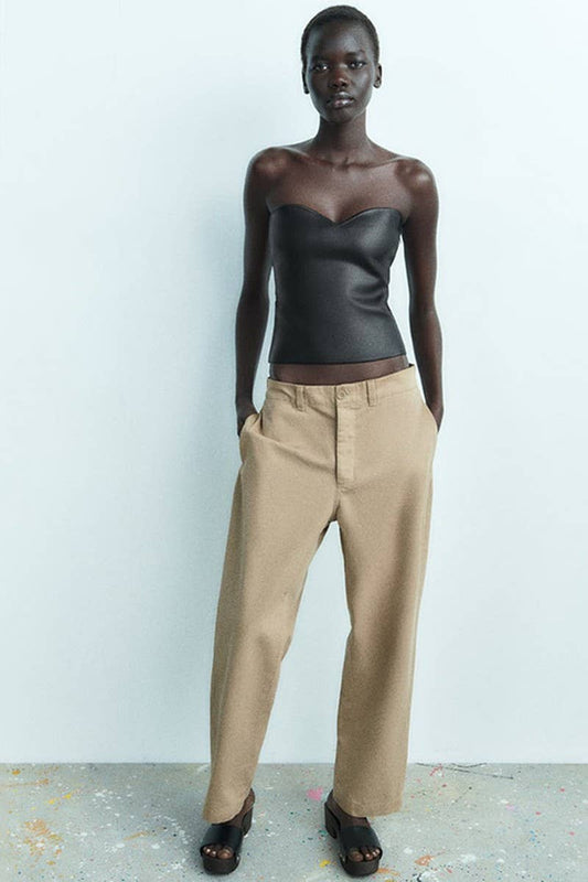 CWTTT00012_CORSET STYLE STRAPLESS BUSTIER CROP TOP