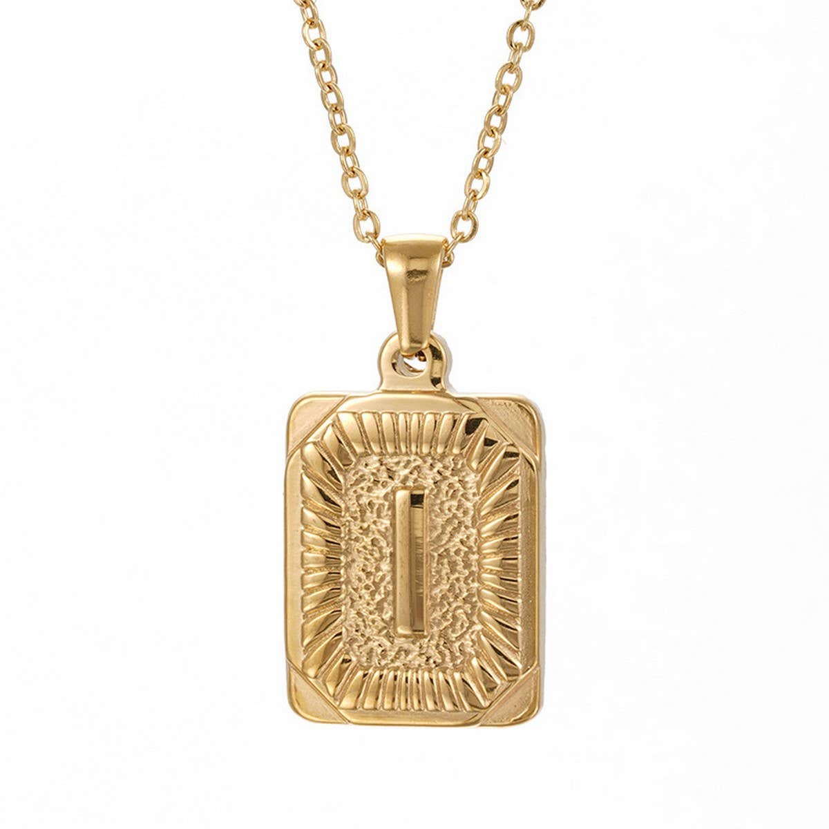 CWAJE1937_Square Stainless Steel Letter Fashion Necklace