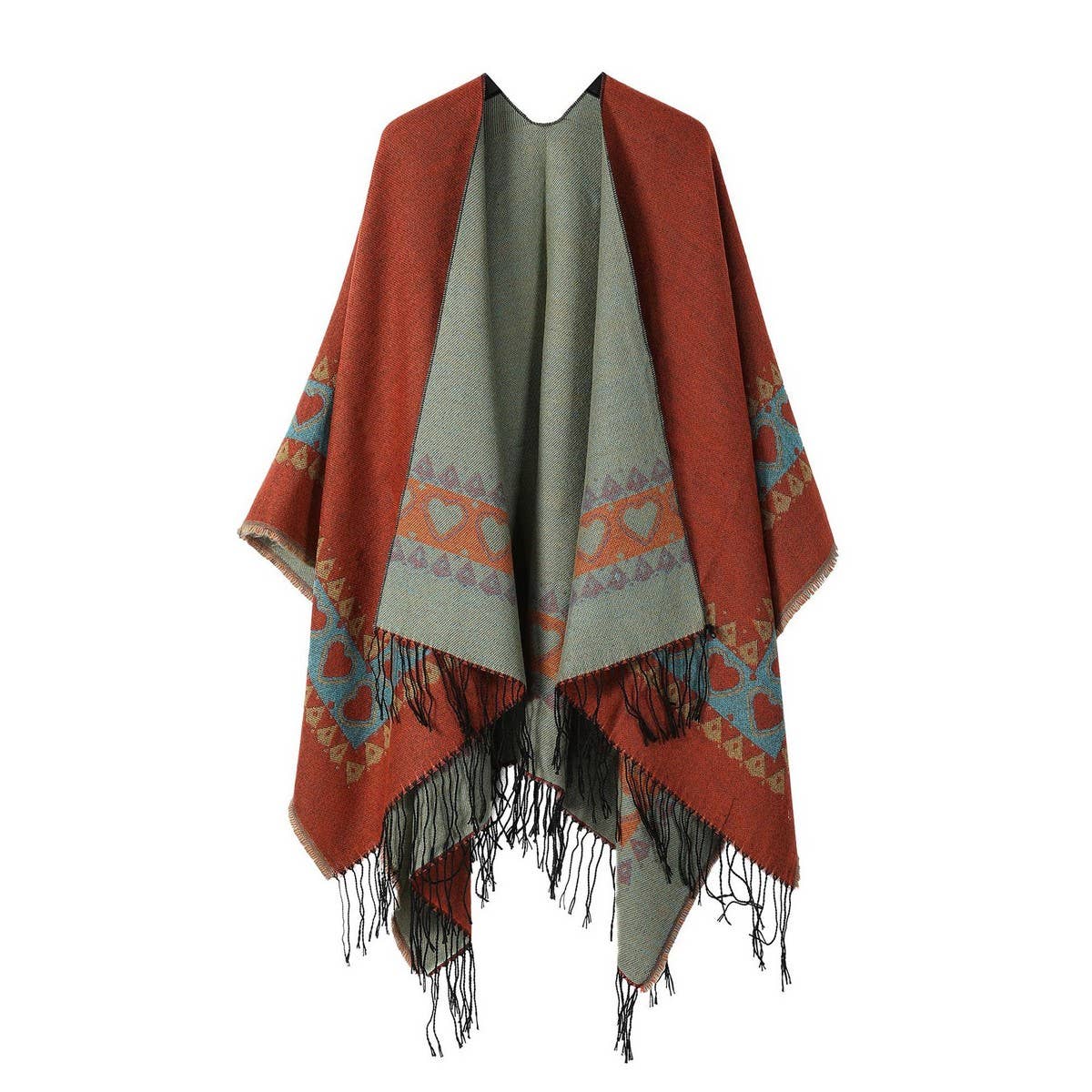 ETHNIC STYLE SHAWL CAPE DOUBLESIDED THICKENED CAPE_CWASC2176