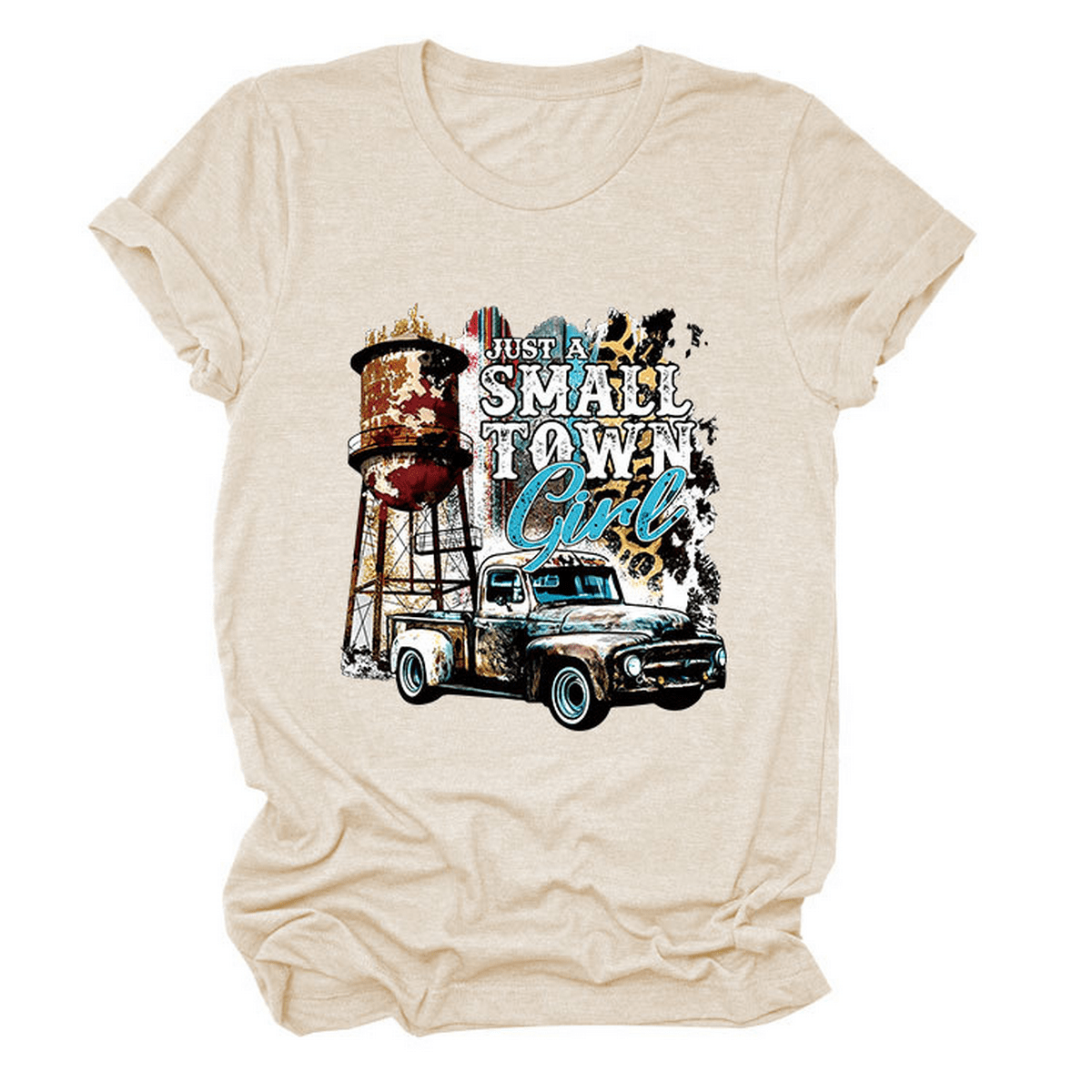 Just a Small Town Girl Print T-Shirt – Loose Fit_CWTTS1525