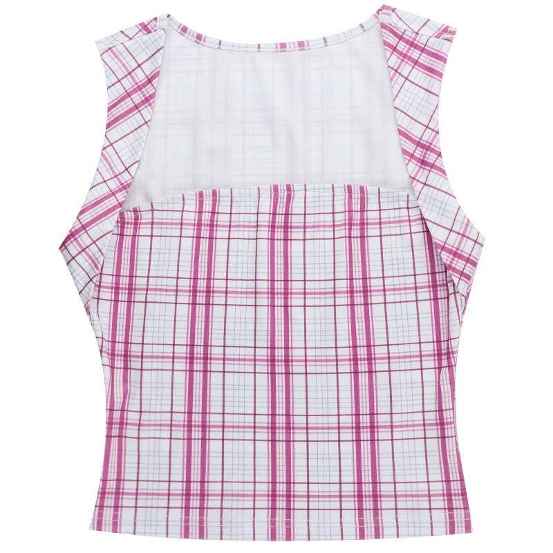 Chic Sexy Tank Top - Fitted Plaid Crop Top