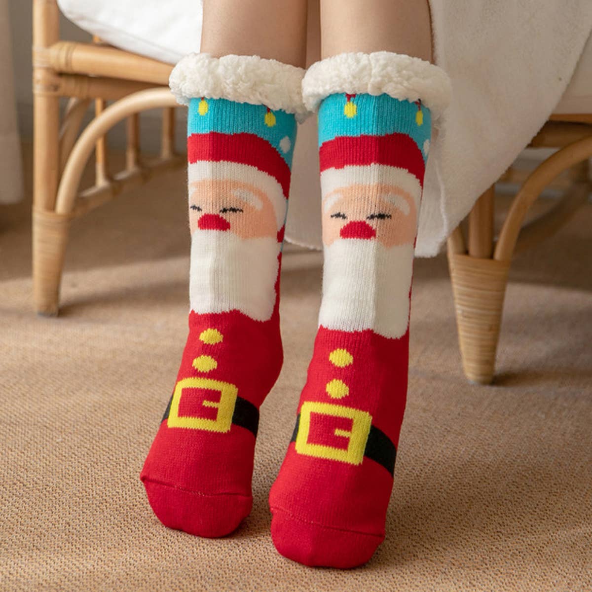 CHRISTMAS BELL FUZZY INDOOR SLIPPER SHOES