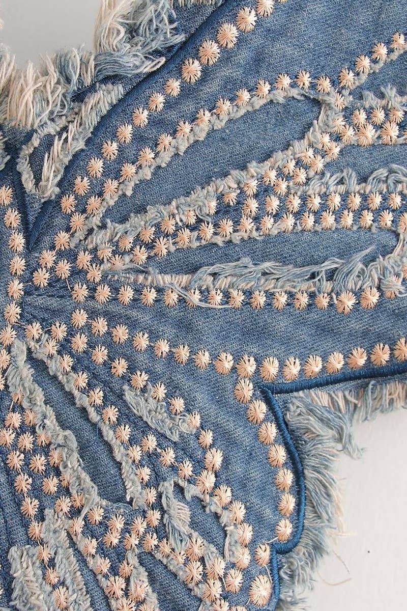 CWTTK0611_SEXY OPEN BACK DENIM EMBROIDERED CAMISOLE