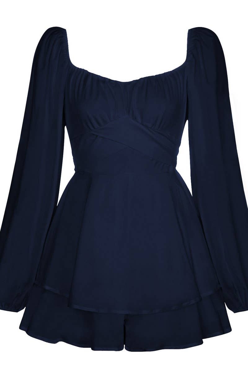 CWSBSL0169_SOLID COLOR FASHIONABLE RUFFLED CASUAL JUMPSUIT