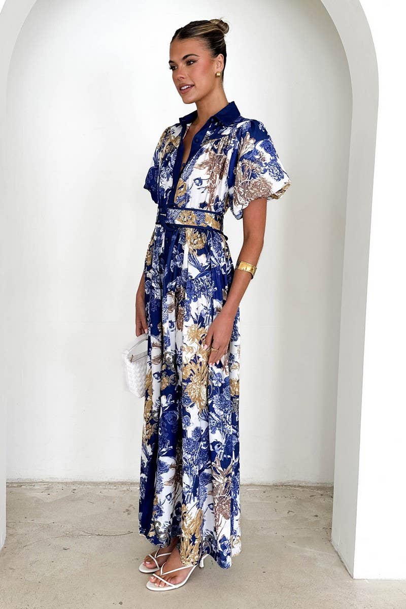 CWSBSS0068_STAND COLLAR RUFFLED TOP HIGH WAIST SKIRT SUIT