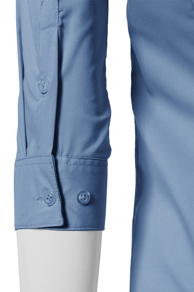 CWTSTS116_Basic Slim Fit Simple 3/4 Sleeve Button Down Shirt