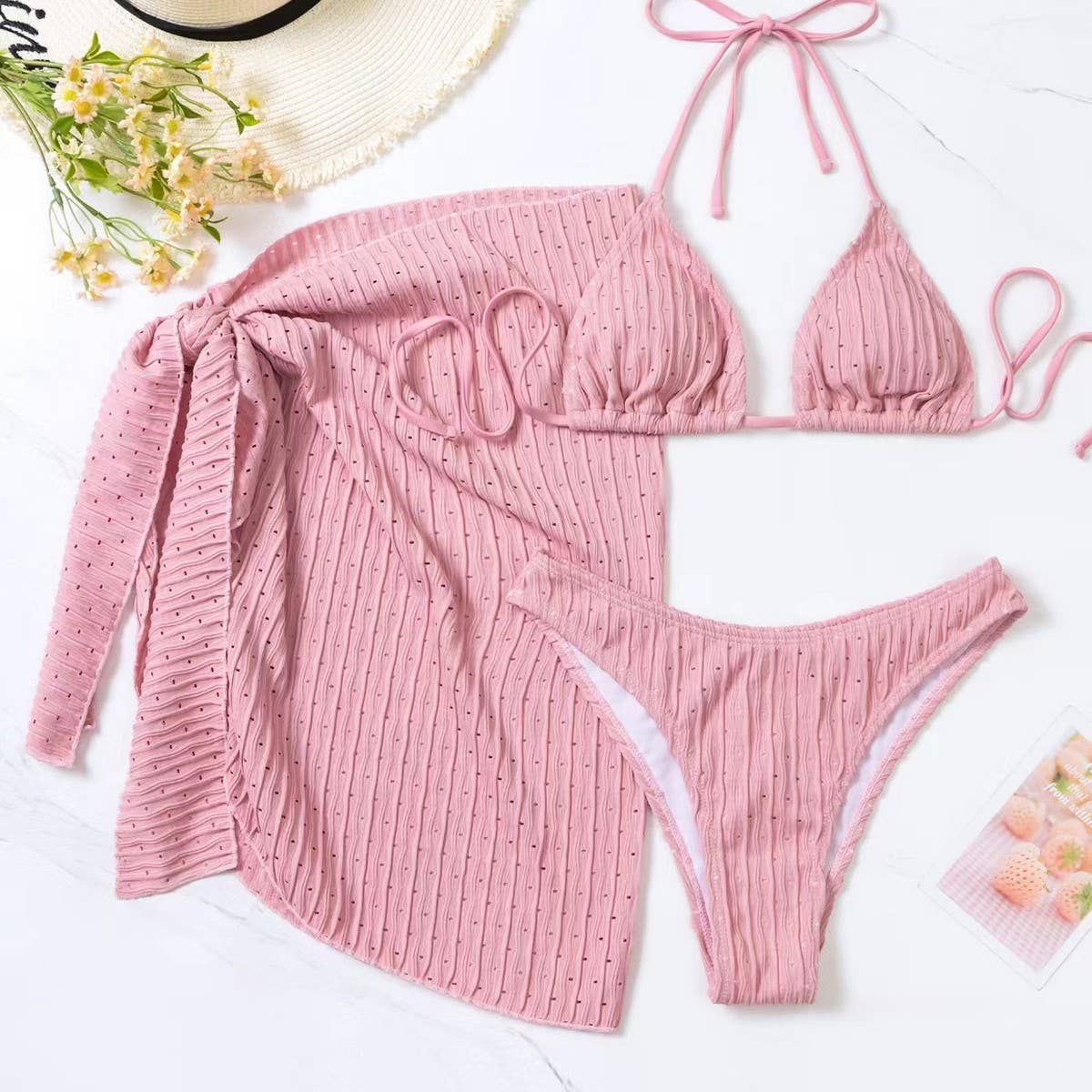 Sexy Backless Bikini Swimwear for Women 3/Set ??