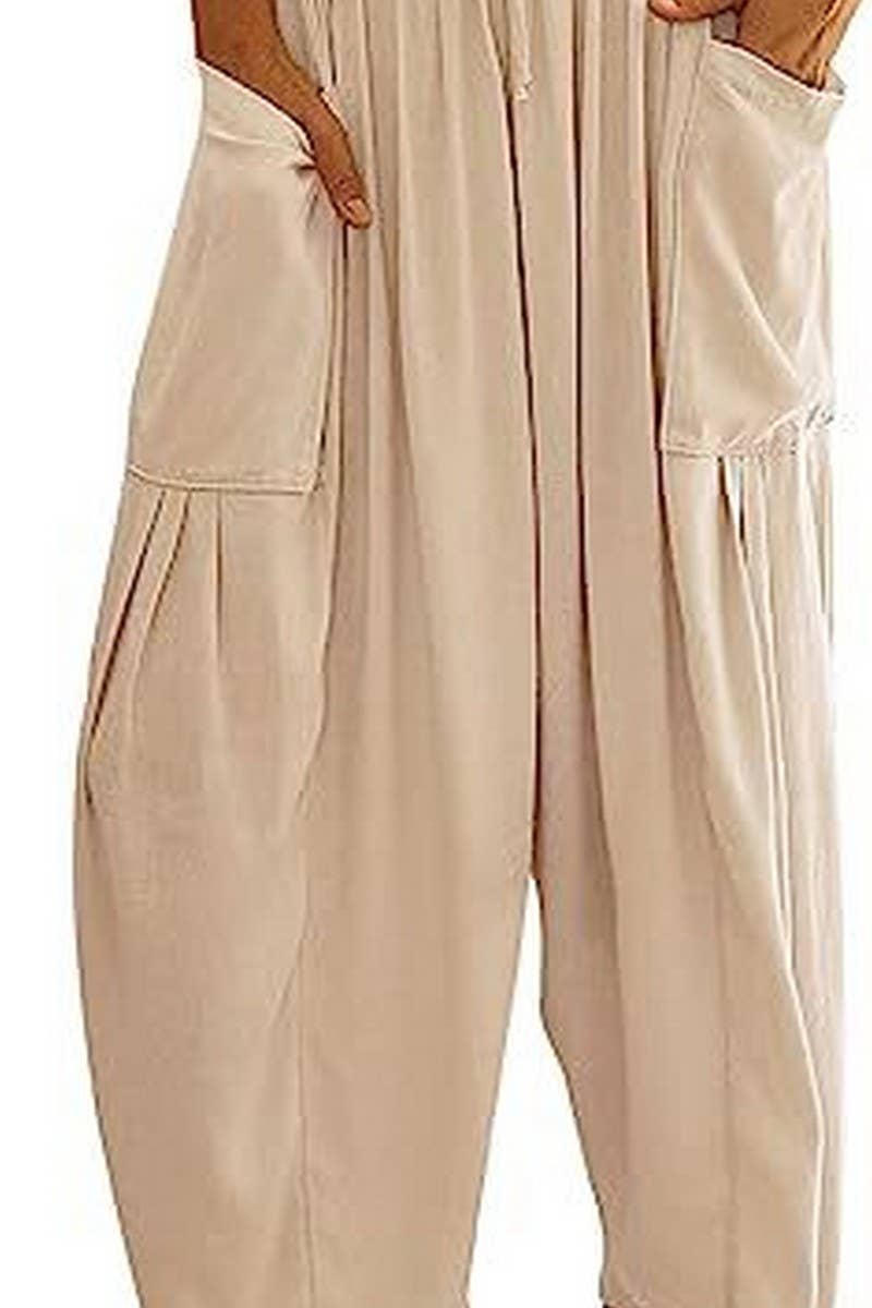 CWBLP1853_ELASTIC WAIST PLEATED HIGH WAIST WIDE LEG PANTS