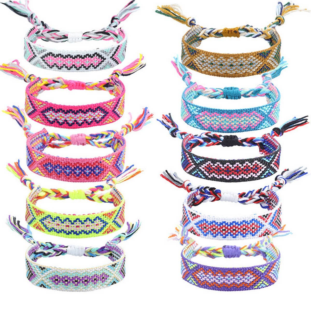 ETHNIC STYLE COLORFUL TASSEL WOVEN BRACELET