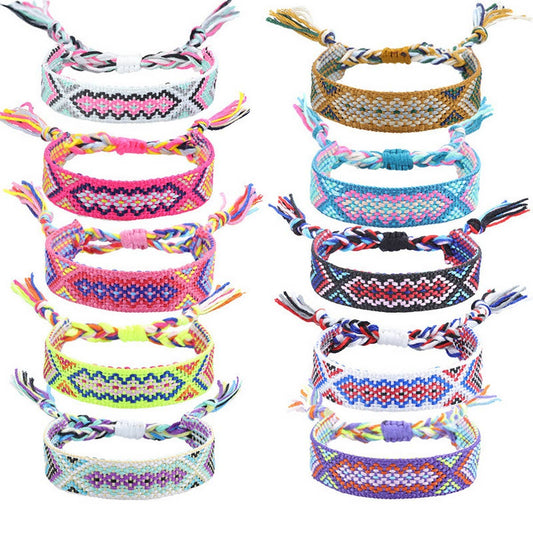ETHNIC STYLE COLORFUL TASSEL WOVEN BRACELET