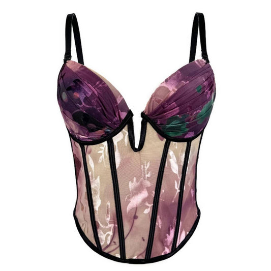 PREMIUM PRINTED PADDED HERRINGBONE CORSET_CWMM4134