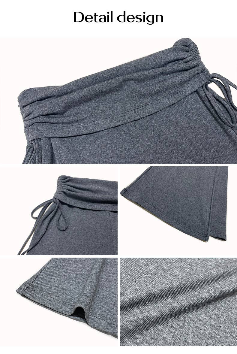 COMFORTABLE CASUAL SOLID COLOR SLIM PLEATED PANTS