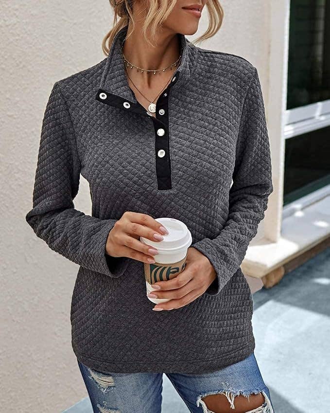 COLOR CONTRAST POCKET LAPEL PULLOVER HOODIE