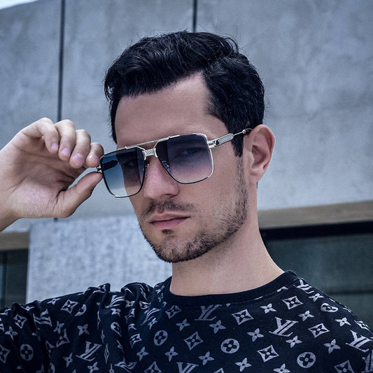 STEAMPUNK SQUARE FRAME CUT EDGE SUNGLASSES_CWASG0646