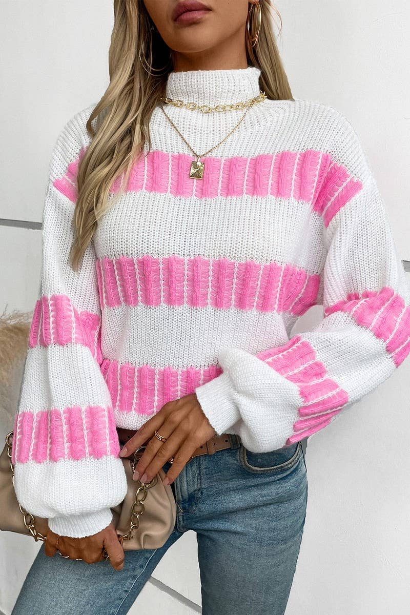 CWOSWL2931_STRIPED MOCK NECK KNIT SWEATER