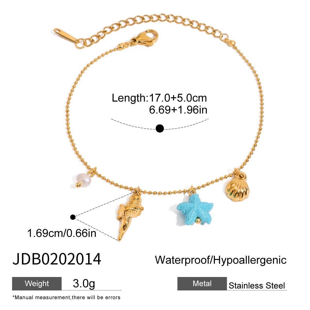 18K Gold Shell & Pearl Charm Bracelet_CWAJE4626