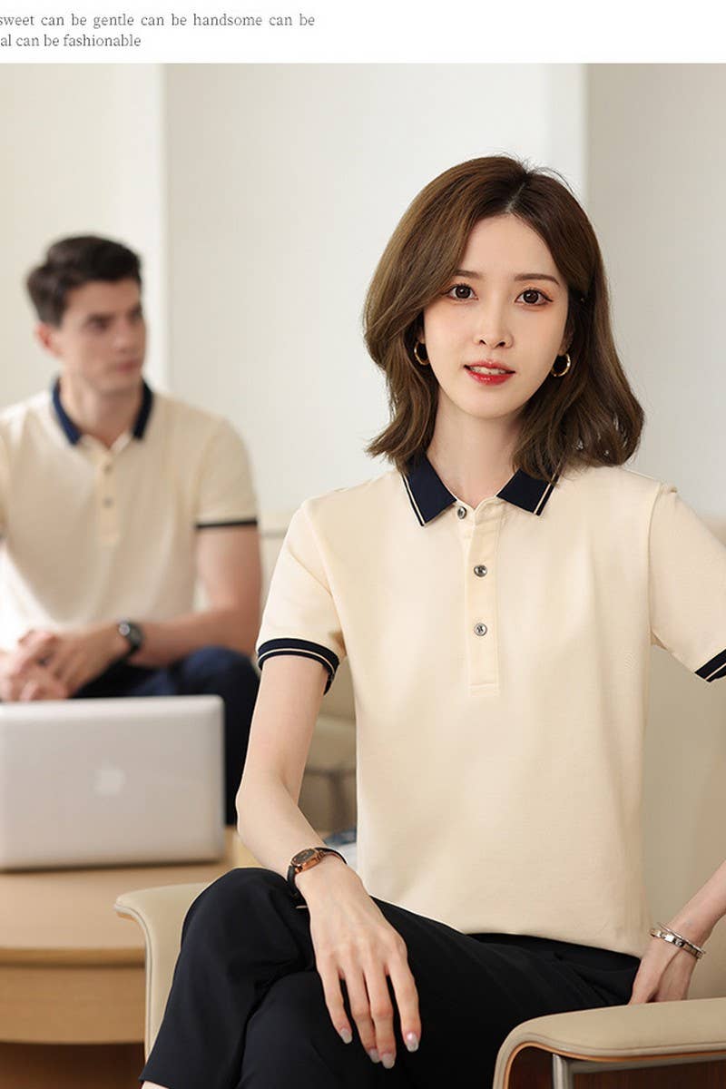 CWTBLS02447_SHORT-SLEEVED CASUAL TOPS FOR WORK AND WEEKENDS