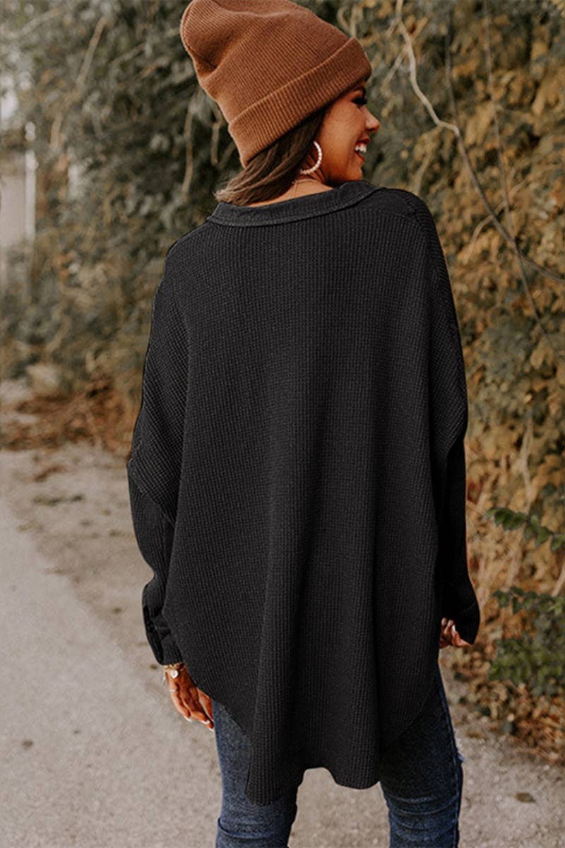 CWTSTL2380_SPRING AUTUMN BUTTON MEDITATION SHIRT TOP