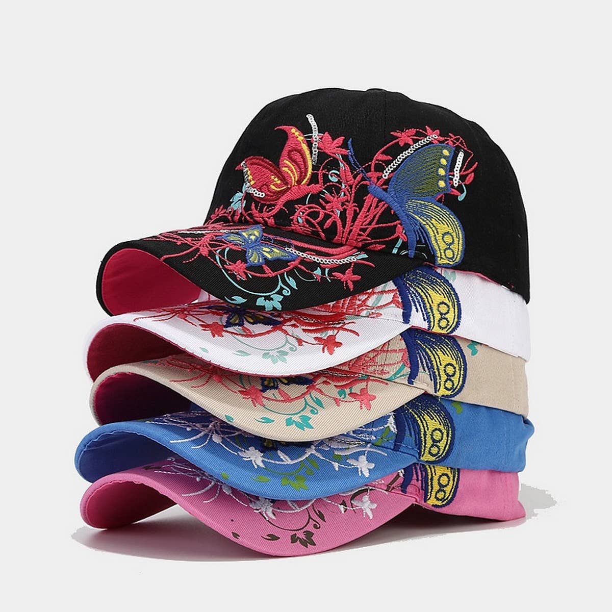 Butterfly Embroidery Baseball Cap, Women?™s Sun Hat CWAH1648