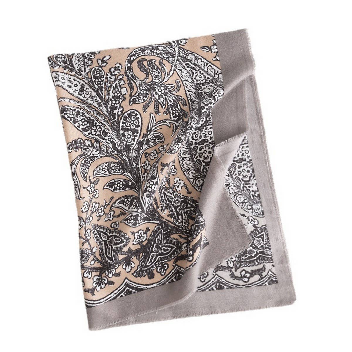 CWASC2729_RETRO COLORBLOCK SWEET PATTERN SCARF SHAWL