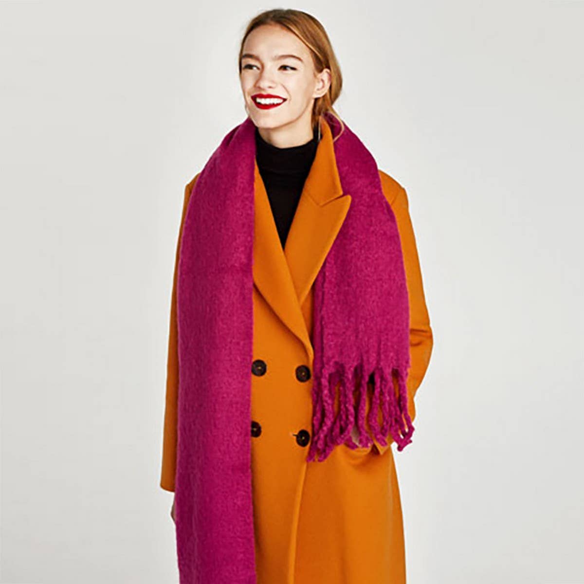 Classic Solid Fringe Scarf ? Thick & Warm