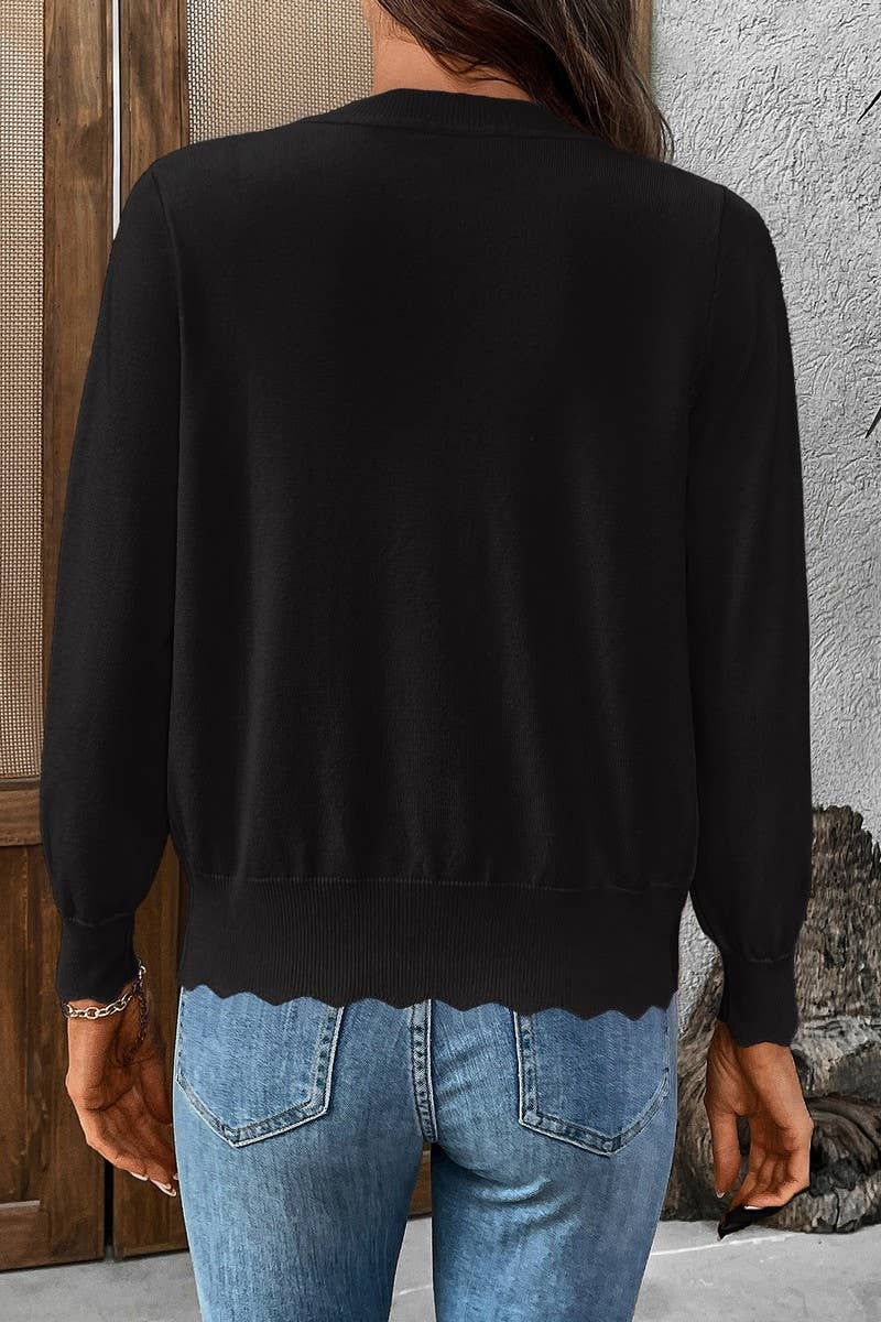 CWOCAL2302_ICE SILK V-NECK LONG SLEEVE KNIT CARDIGAN