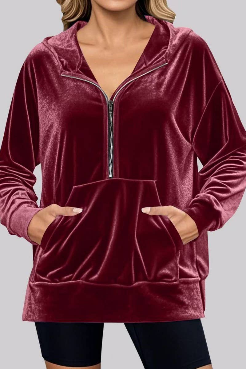 CWSPJ00533_VELVET JACKET WOMEN CASUAL LOOSE ELEGANT FALL