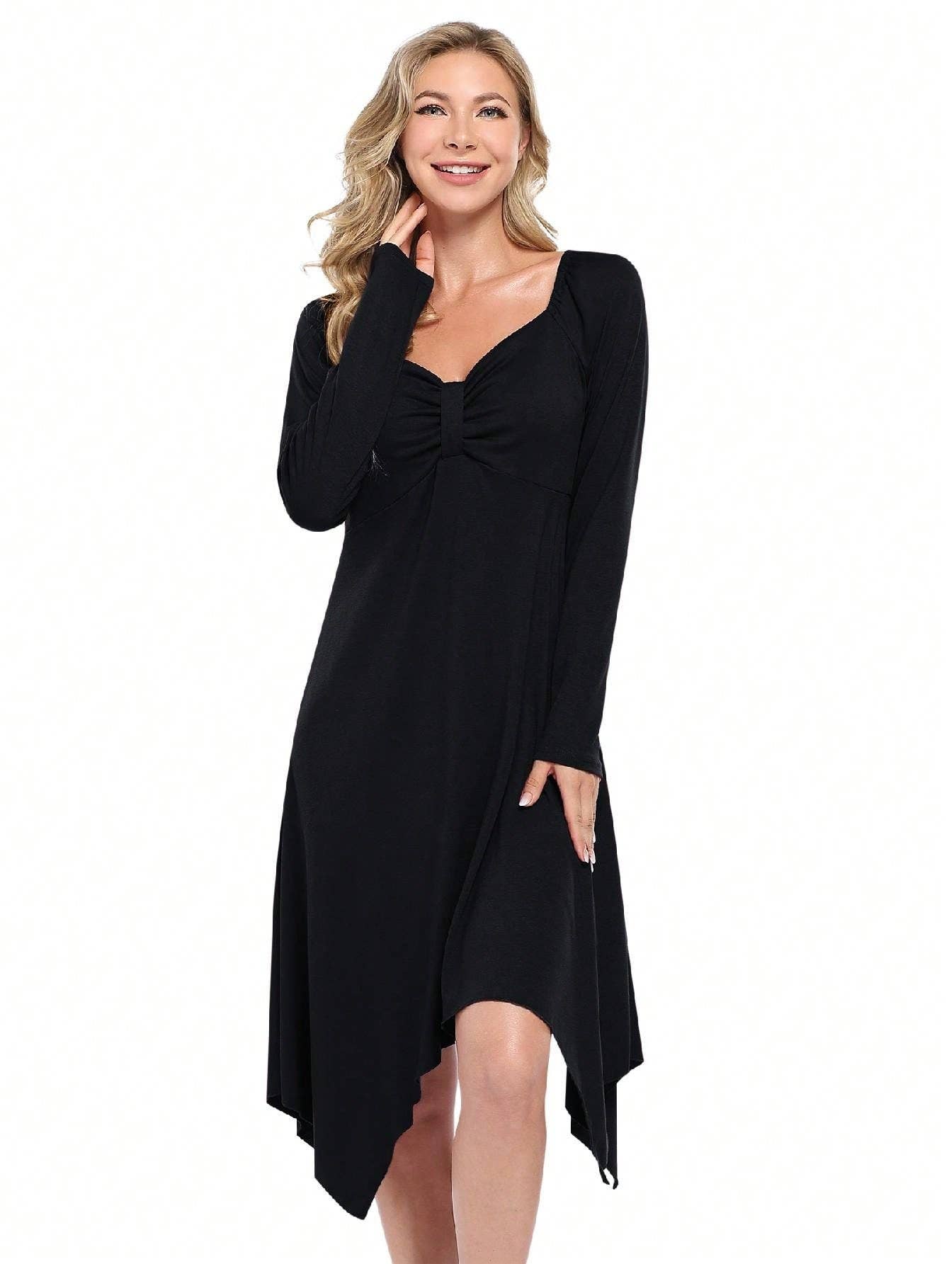 COMMUTER CASUAL DRESS WITH IRREGULAR HIGH WAISTED