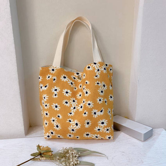 Retro artistic cloth bag corduroy handbag