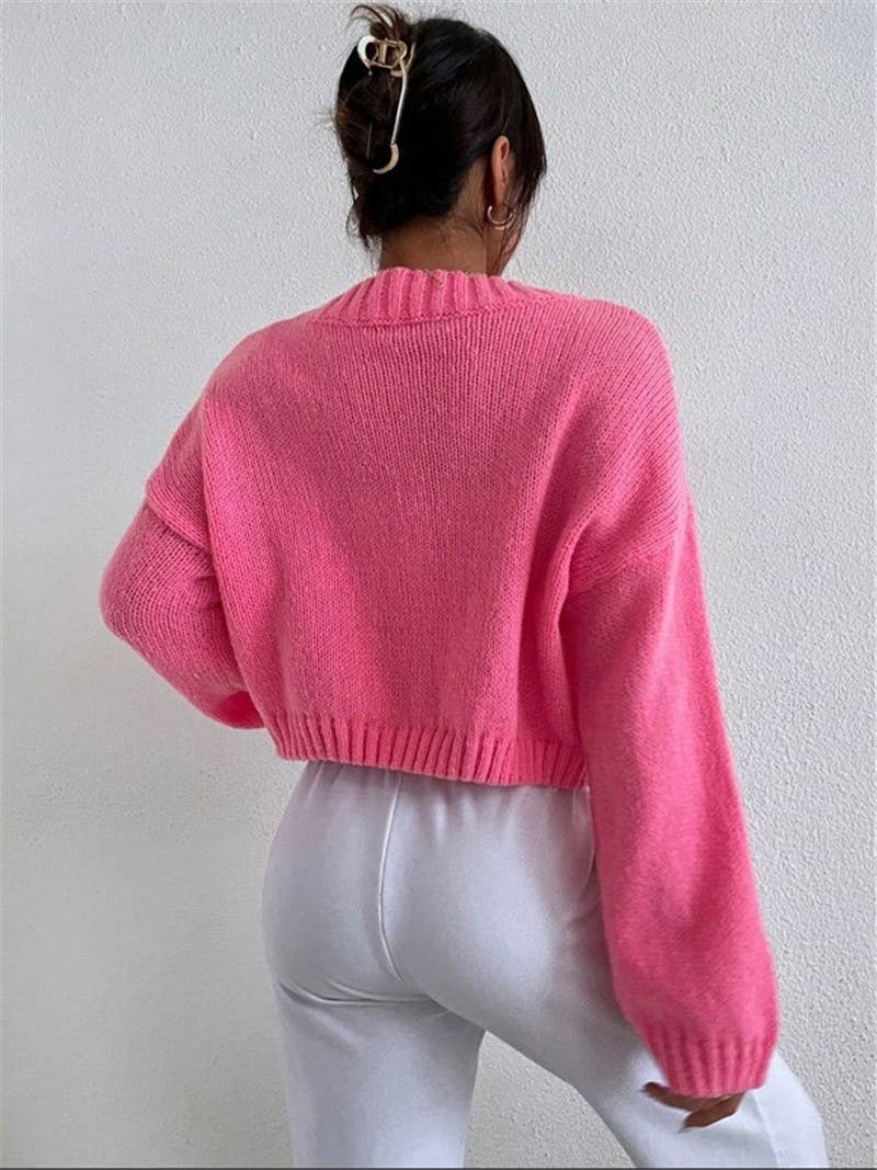 Cloud-shaped off-the-shoulder knitted cardigan