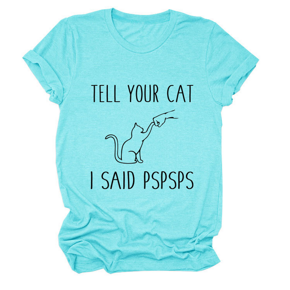 Casual Cat Print Tee ??Women?™s Short Sleeve Top_CWTTS1519