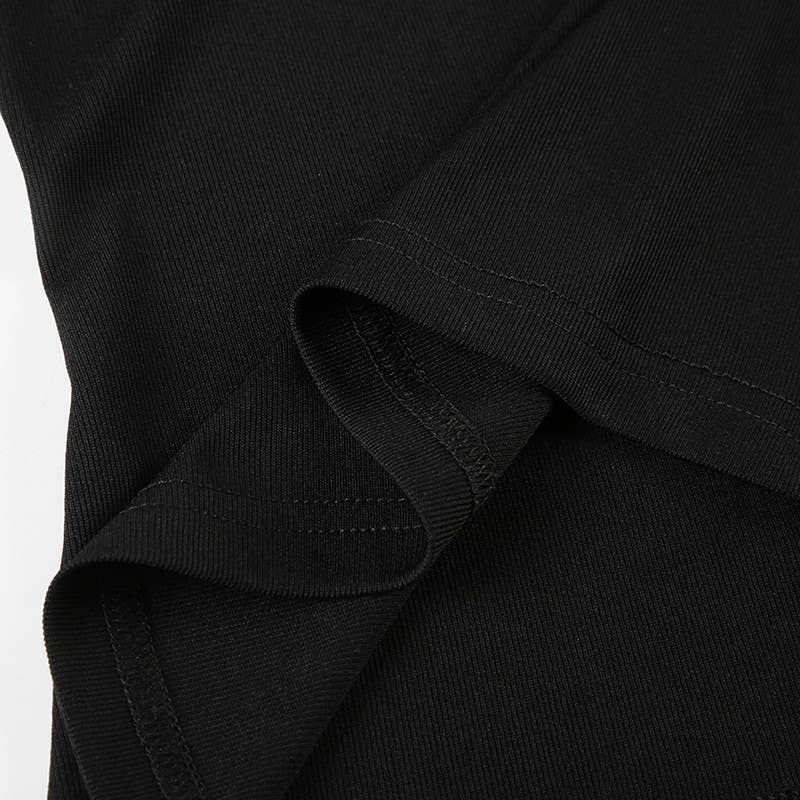 DIAGONAL SHOULDER ASYMMETRICAL DRAWSTRING TOP