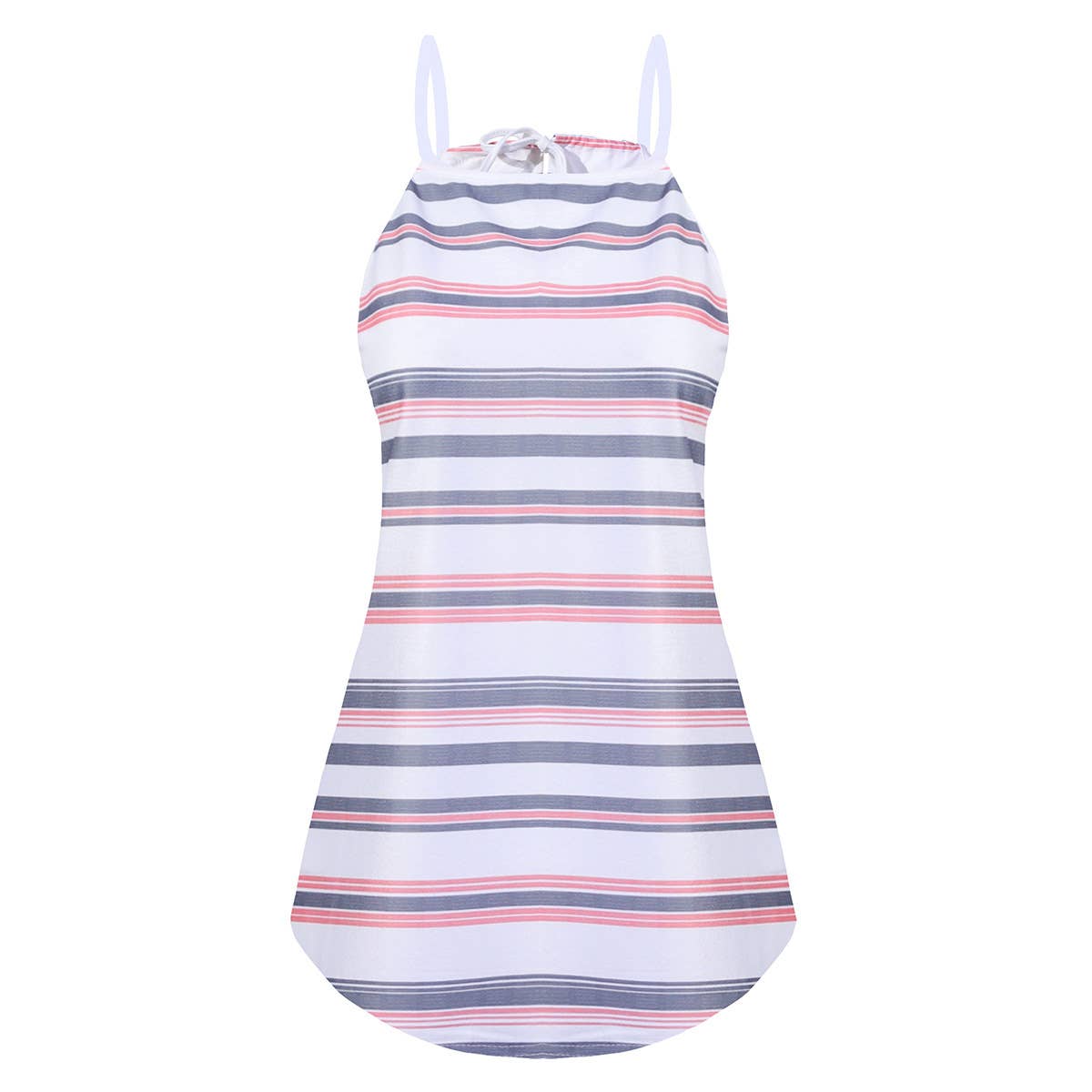 COLORED STRIPED HALTER STRAP VEST