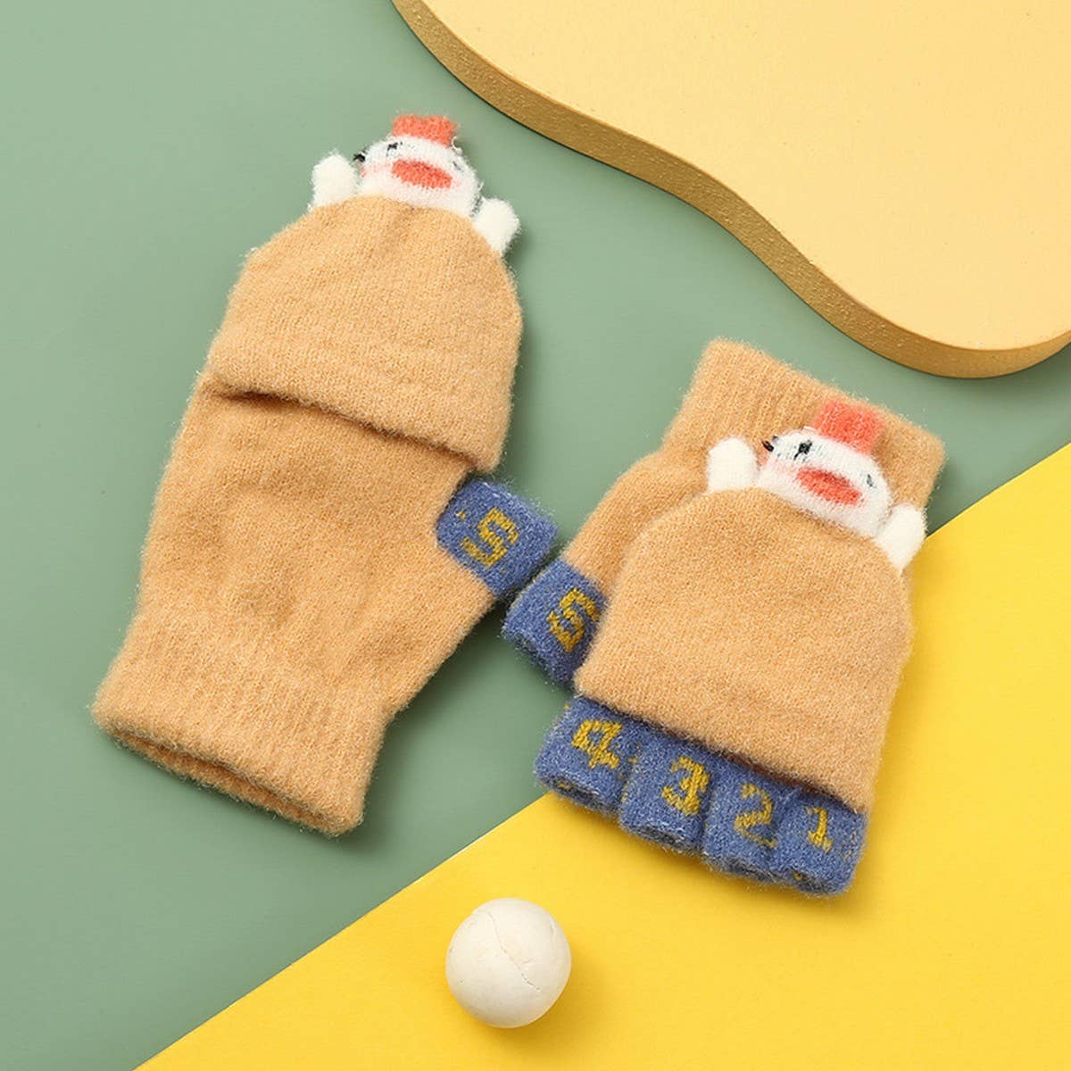 CHILDREN'S HALF-FINGER SKI WARM WINTER GLOVES_CWAG0165
