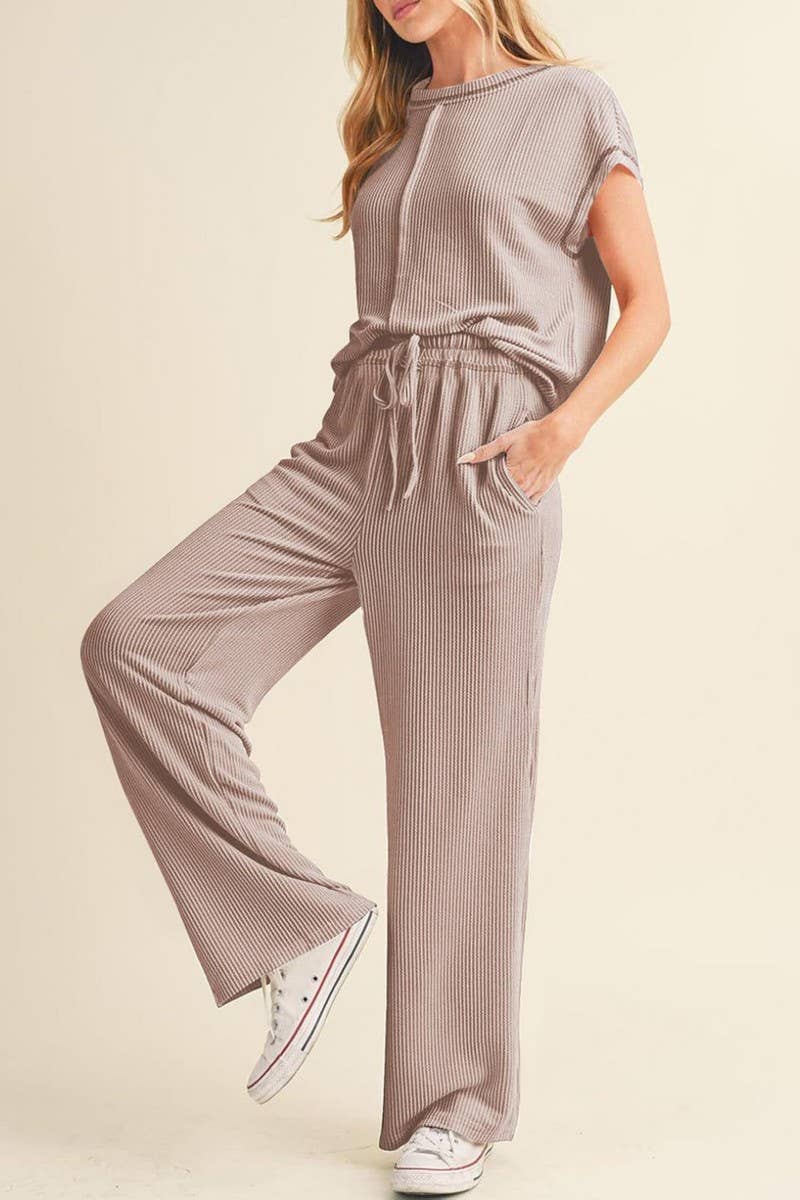 CWSS1081_SOLID COLOR COMMUTER SHORT-SLEEVED TROUSERS SUIT