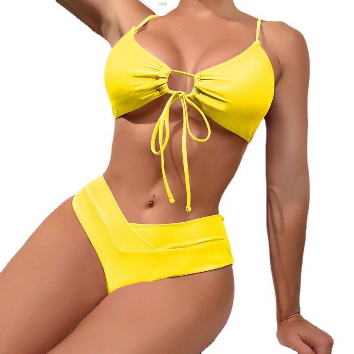 Women's Tie-Front Bikini - Multi-Color Sexy Swimwea