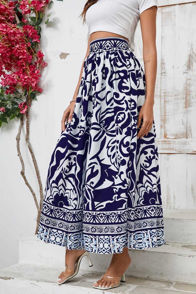 CWBMS0225_HIGH WAIST VINTAGE DIGITAL PRINT SKIRT