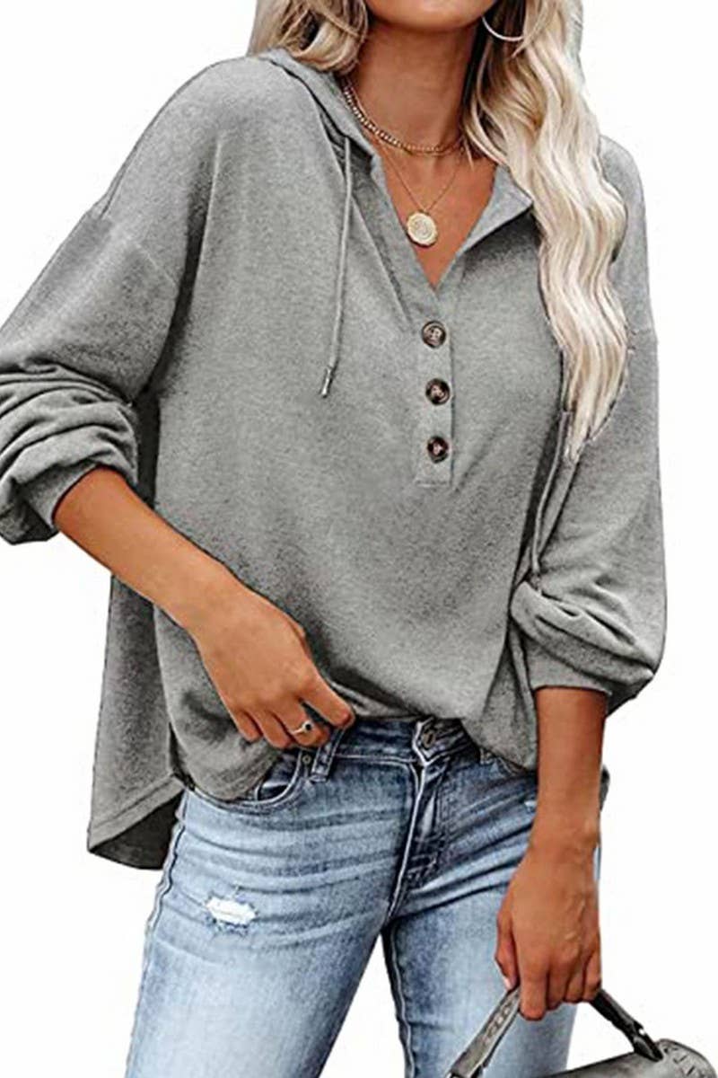 CWOHOL0615_CASUAL LOOSE SOLID COLOR HOODIE SWEATSHIRT
