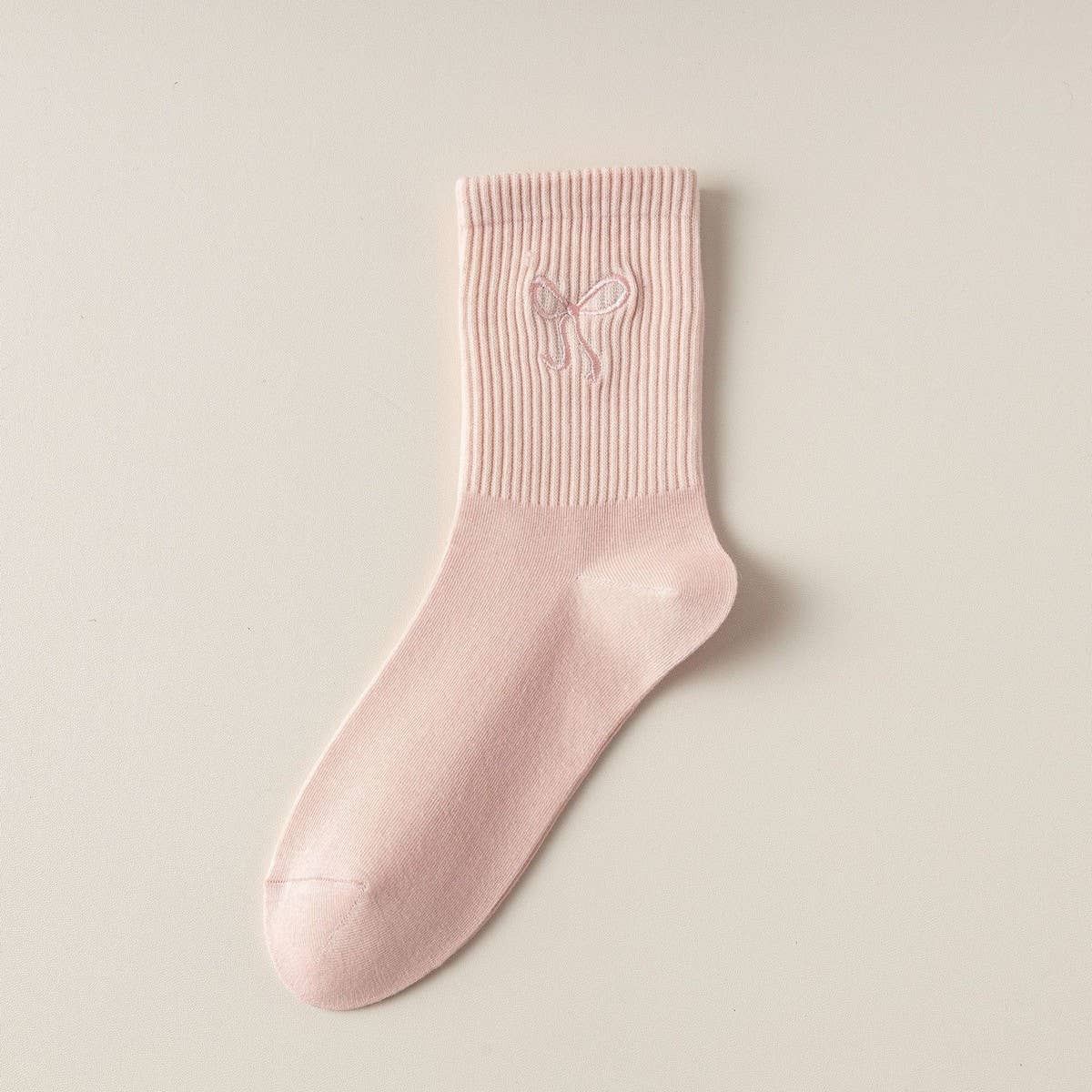 CWMS2522_WOMEN'S EMBROIDERED BOW SOCKS