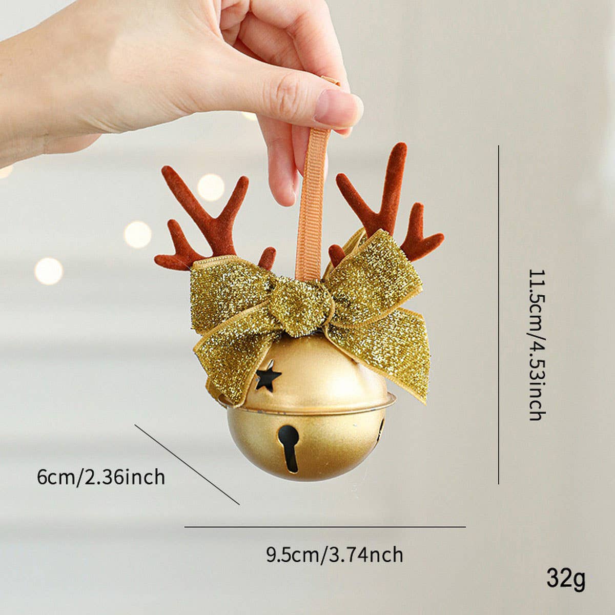 Mixed Christmas Bells Antlers Bows Pinecone Decor
