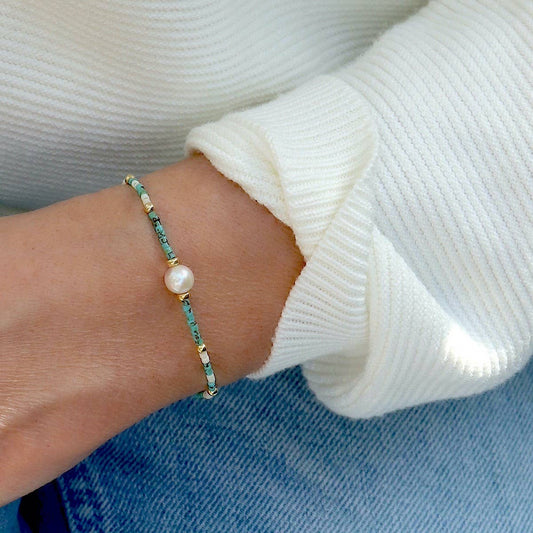 ZEBRA CAMOUFLAGE RICE PEARL SINGLE PEARL BRACELET_CWMM3865