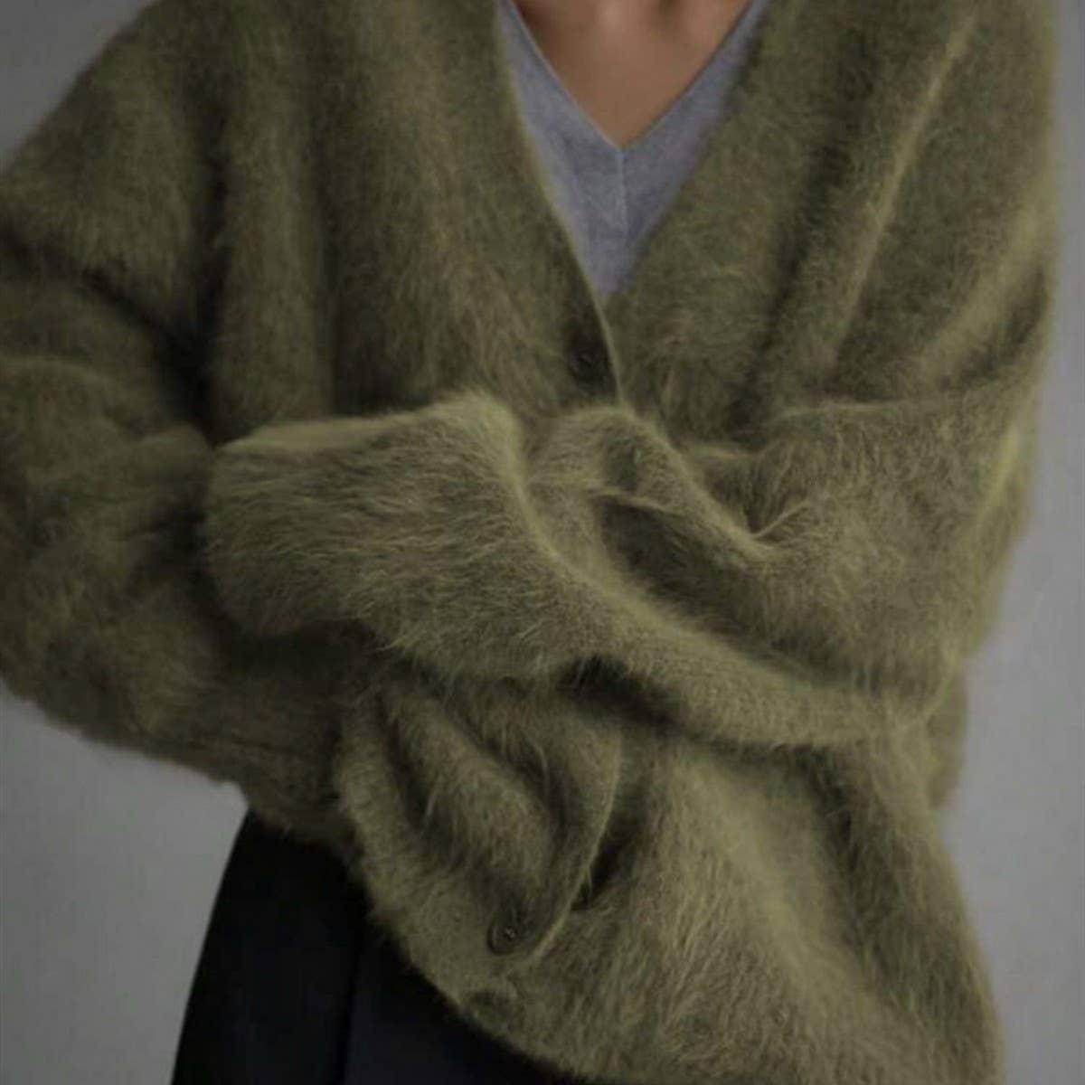 Women's Cozy Faux Mink Cardigan Sweater