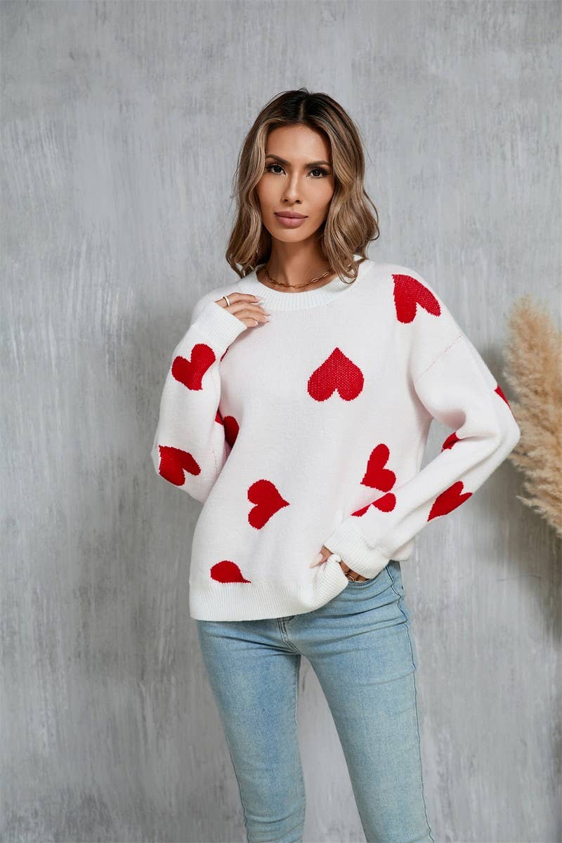 CWOSWL5762_VALENTINE'S DAY HEART LONG SLEEVE KNITTED SWEATER