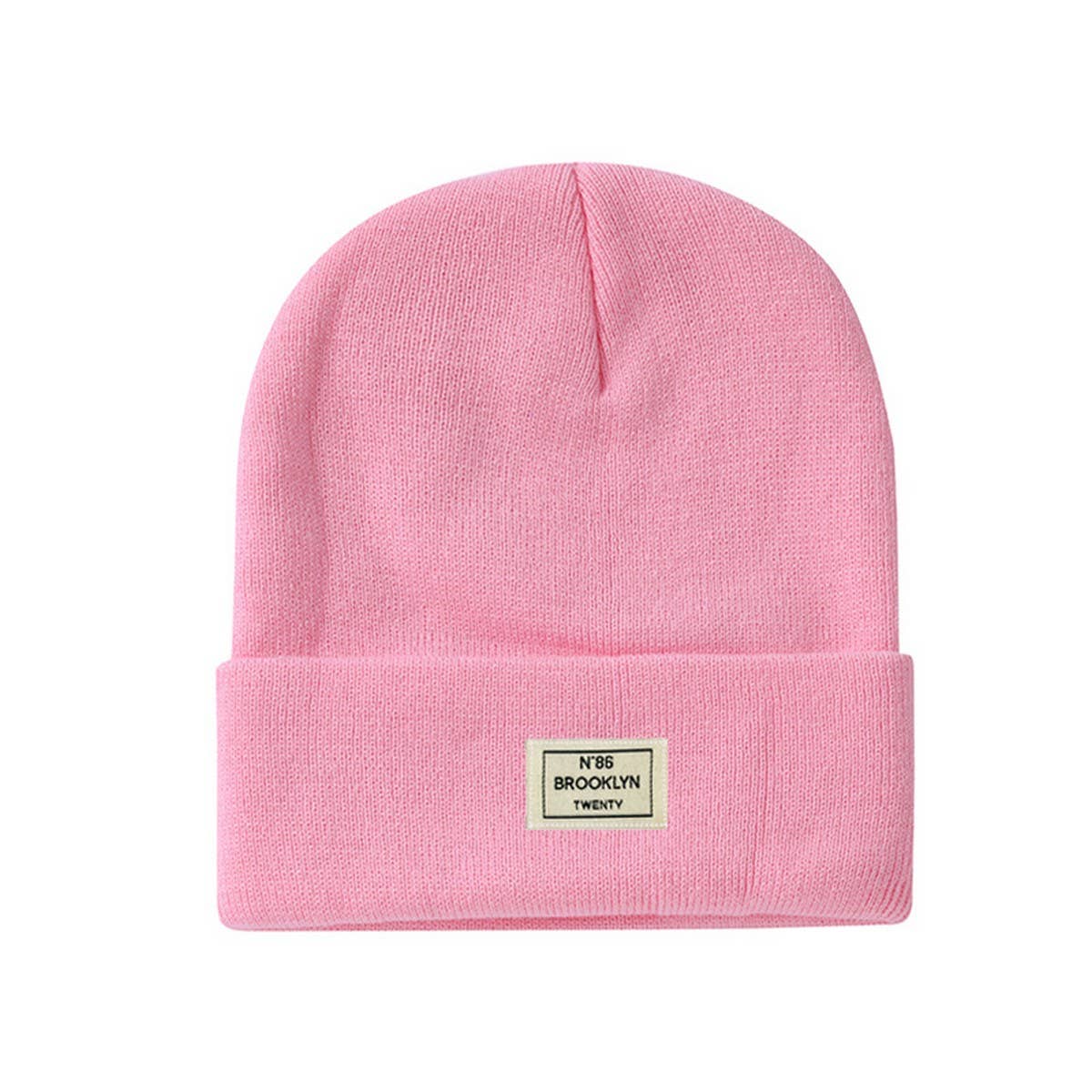 CWAH04350_LETTER PATCH KNIT BEANIE HAT UNISEX