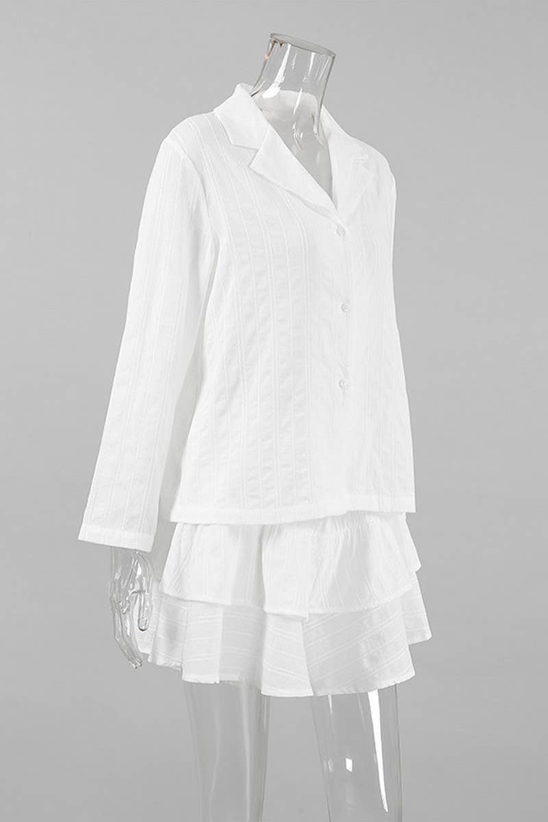 CWSPJ0175_LONG-SLEEVED SHORTS PAJAMAS AND HOME WEAR SET