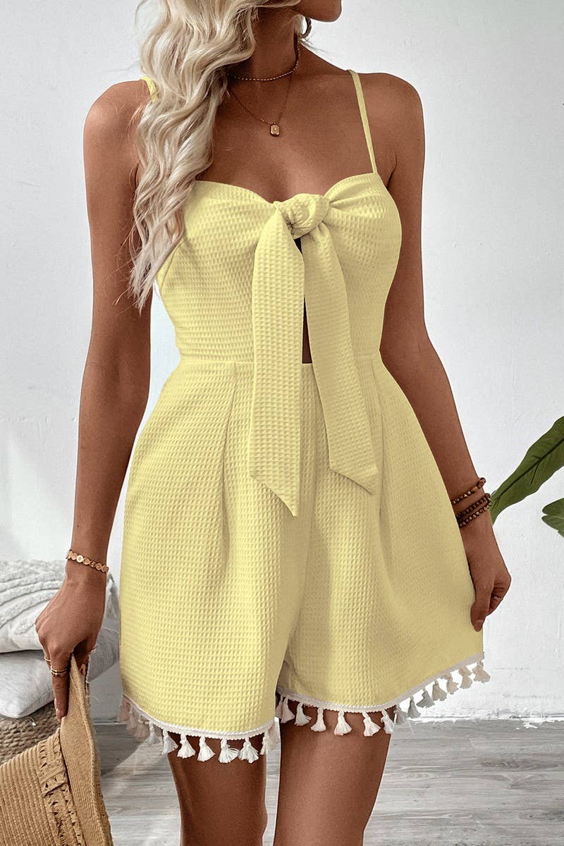 CWSJS1672_SOLID BOW TIE BACKLESS STRAP JUMPSUIT